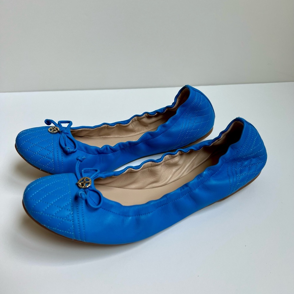 LK Bennett Sissy Azure Nappa Leather Ballet Flats